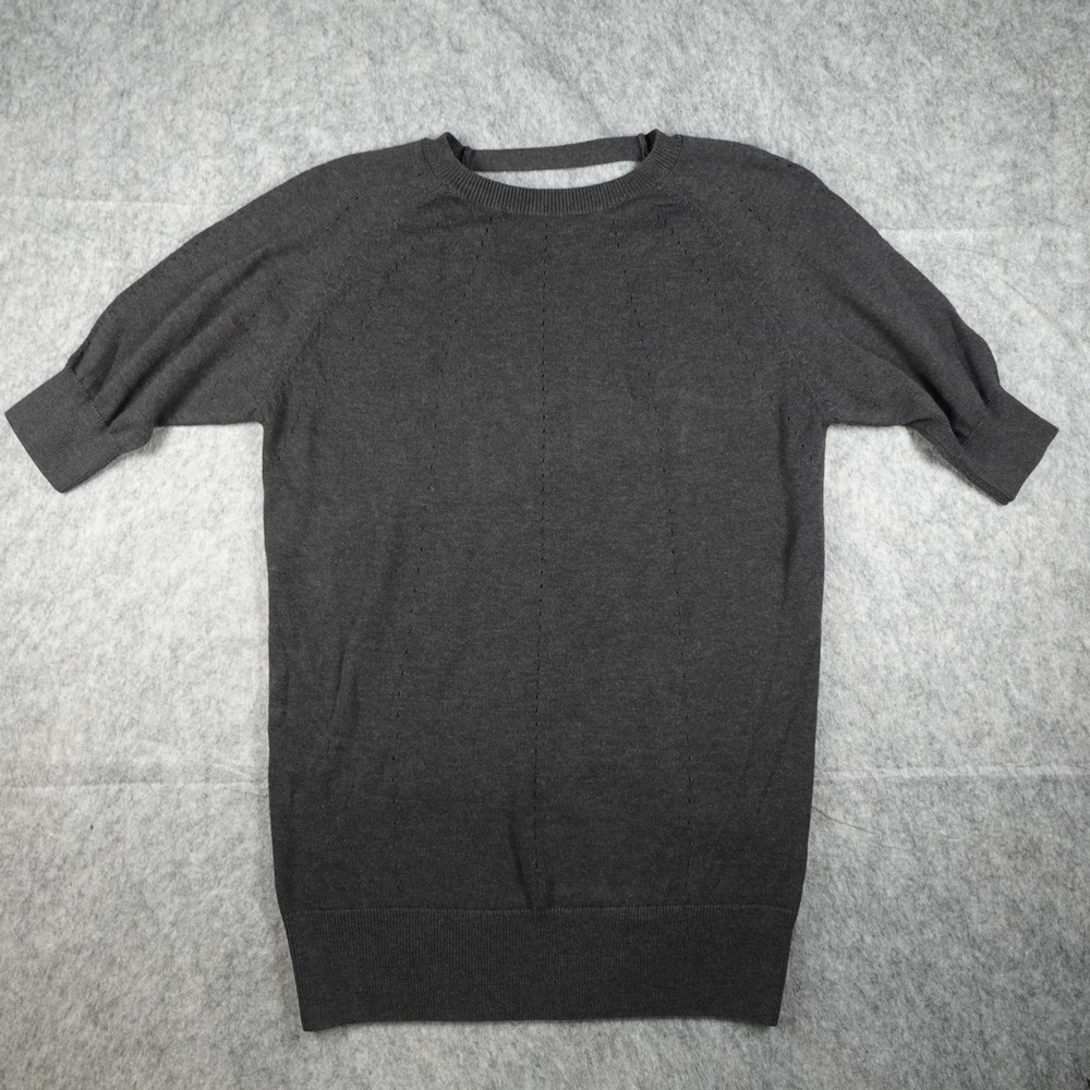 Ralph Lauren Dress‎ Womens Extra Large Gray Tunic Pointelle Knit Open Back